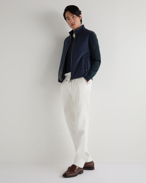 N.peal Men's Burlington V Neck Cashmere Sweater In Indigo Blue