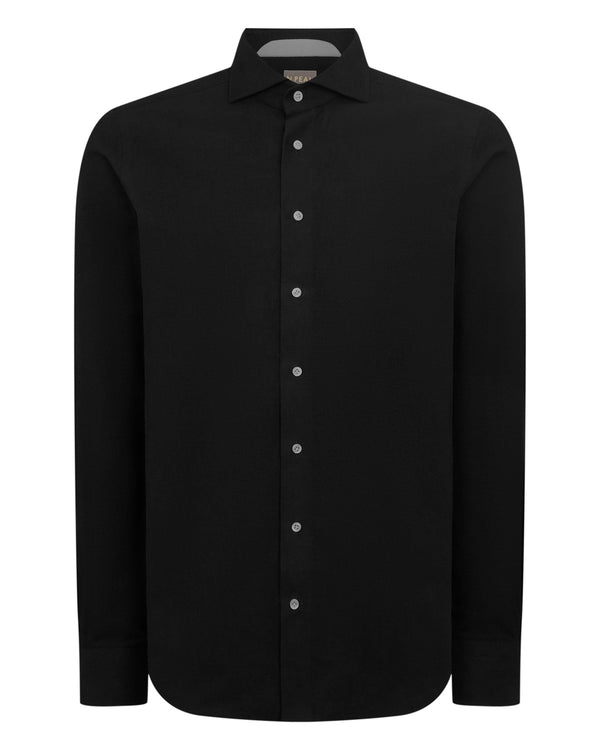 N.peal Men's Cannes Soft Cotton Flannel Shirt In Black