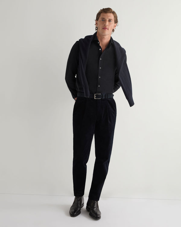 N.peal Men's Cannes Soft Cotton Flannel Shirt In Black