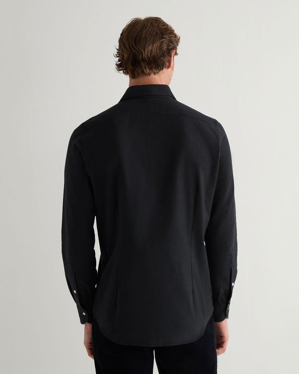 N.peal Men's Cannes Soft Cotton Flannel Shirt In Black