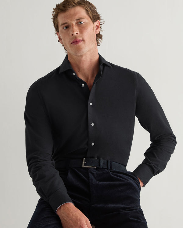 n.peal Men's Cannes Soft Cotton Flannel Shirt In Black