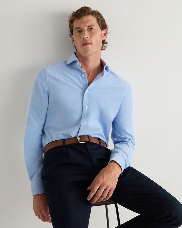 n.peal Men's Cannes Soft Cotton Flannel Shirt In Blue