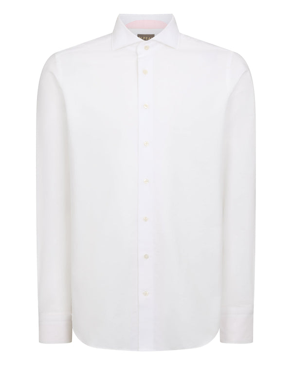 N.peal Men's Cannes Soft Cotton Flannel Shirt In White