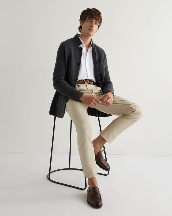 N.peal Men's Cannes Soft Cotton Flannel Shirt In White