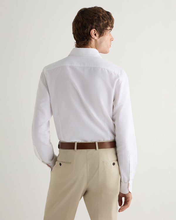 N.peal Men's Cannes Soft Cotton Flannel Shirt In White