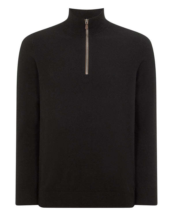 N.peal Men's Carnaby Half Zip Cashmere Sweater In Black
