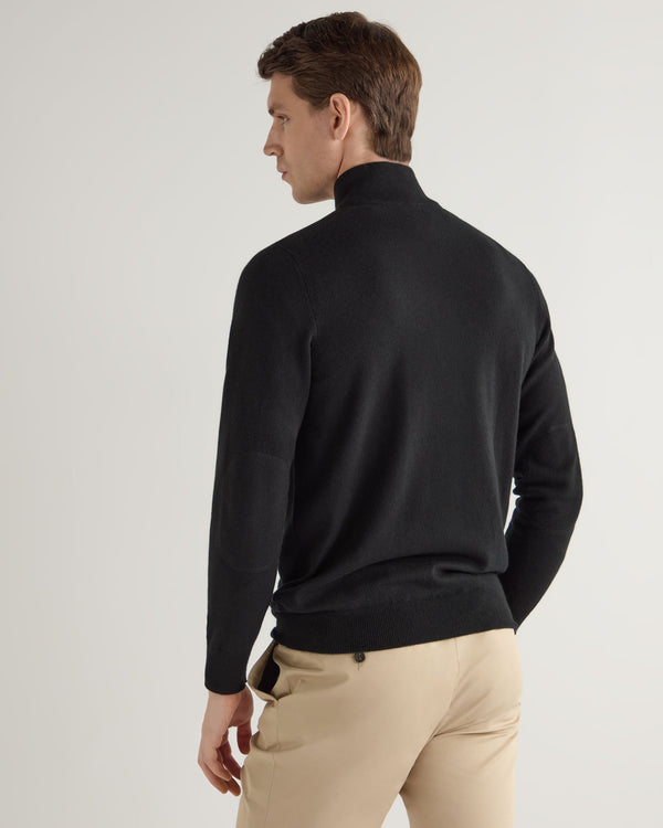 N.peal Men's Carnaby Half Zip Cashmere Sweater In Black
