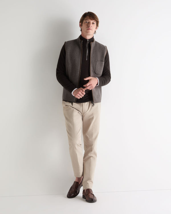 N.peal Men's Carnaby Half Zip Cashmere Sweater In Chocolate Brown