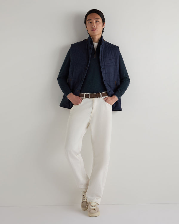 N.peal Men's Carnaby Half Zip Cashmere Sweater In Indigo Blue