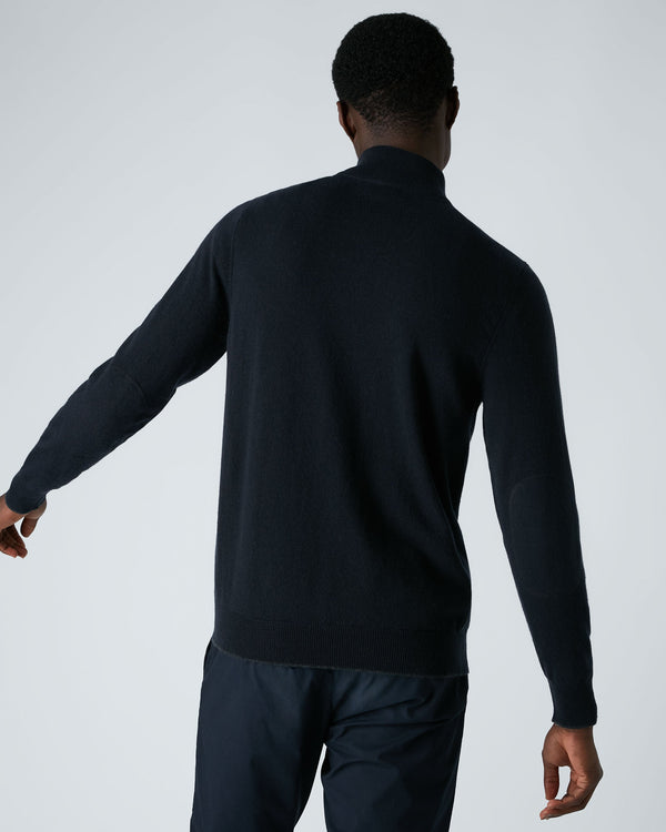 N.peal Men's Carnaby Half Zip Cashmere Sweater In Navy Blue