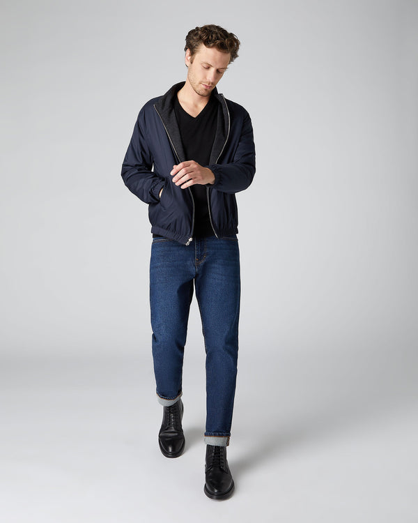 N.peal Men's Conduit Fine Gauge Cashmere V Neck Sweater In Black