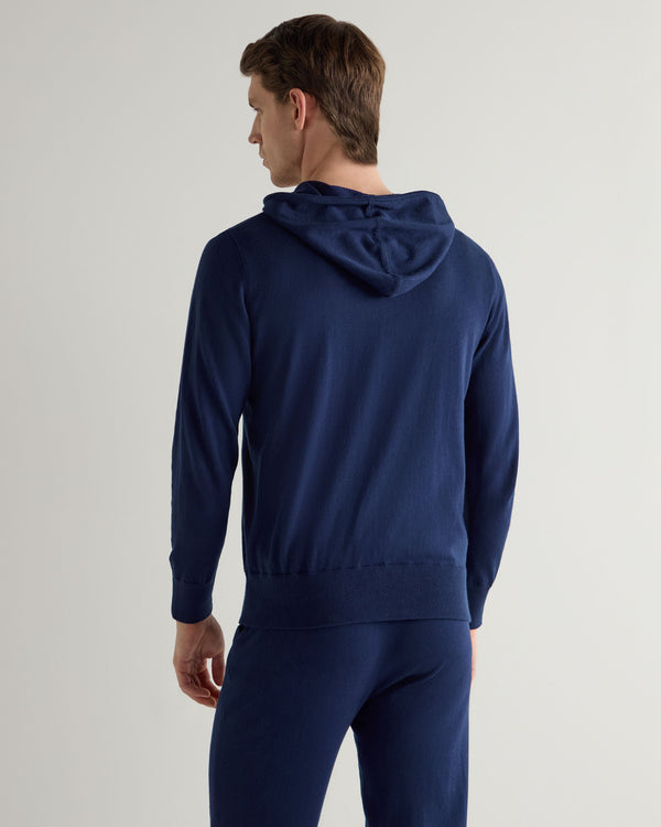 N.peal Men's Cotton Cashere Silk Hoodie In French Blue