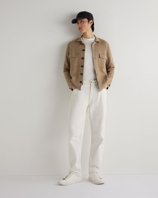 N.peal Men's Cotton Cashmere Overshirt In Taupe Brown