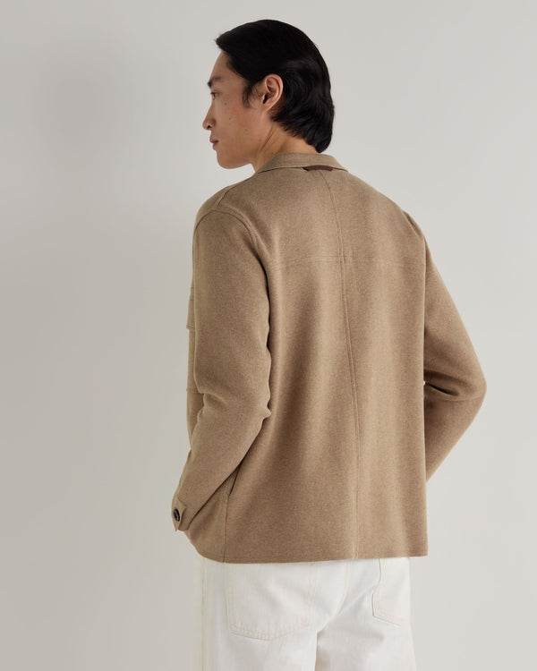 N.peal Men's Cotton Cashmere Overshirt In Taupe Brown