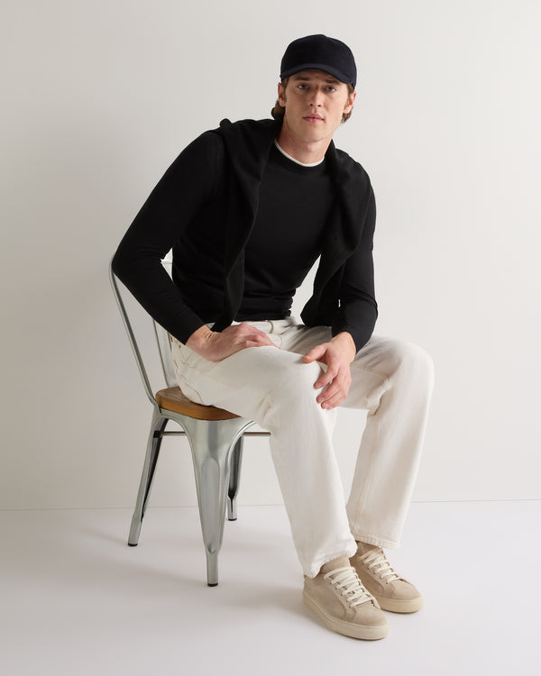 N.peal Men's Covent Fine Gauge Cashmere Round Neck Sweater In Black