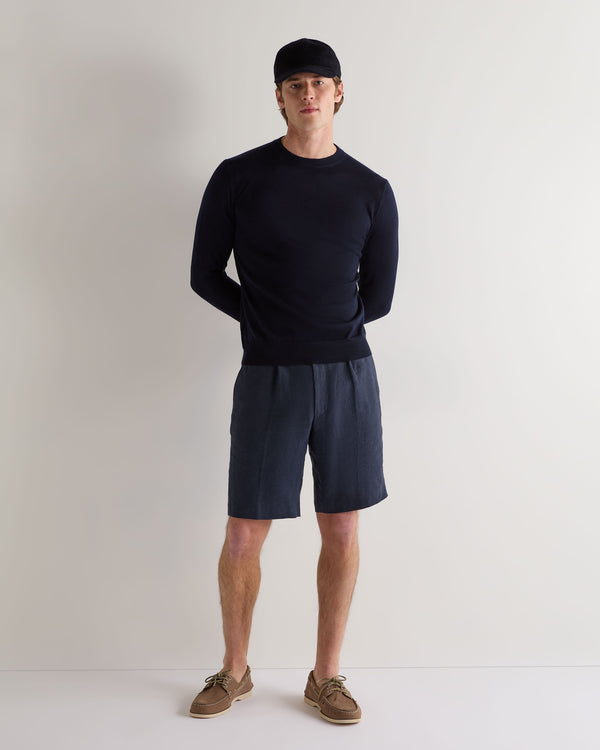 N.peal Men's Covent Fine Gauge Cashmere Round Neck Sweater In Navy Blue