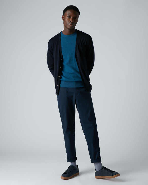 N.peal Men's Curzon Fine Gauge Cashmere Cardigan In Navy Blue