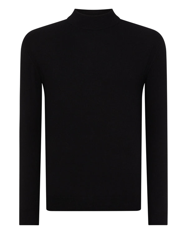 N.peal Men's Fine Gauge Cashmere Turtle Neck Sweater In Black