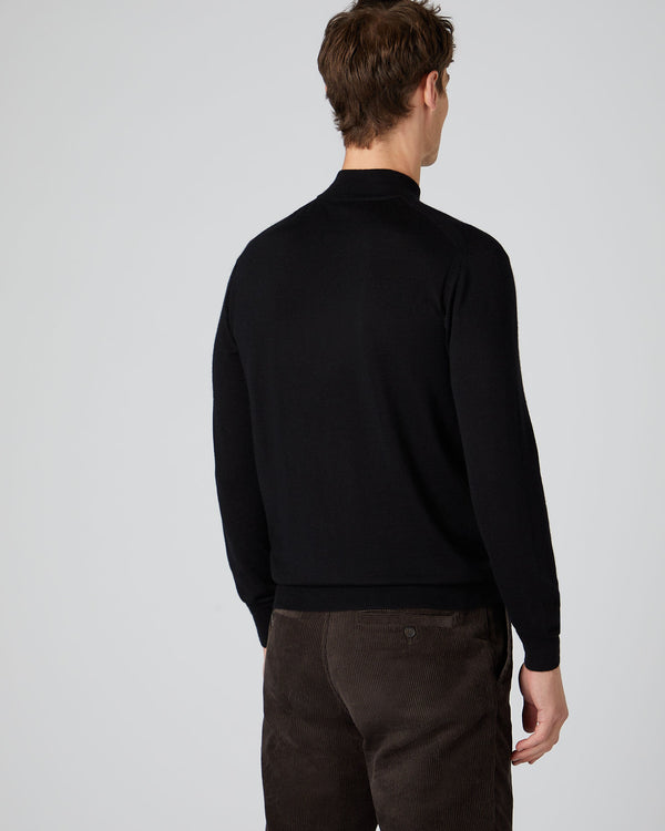 N.peal Men's Fine Gauge Cashmere Turtle Neck Sweater In Black