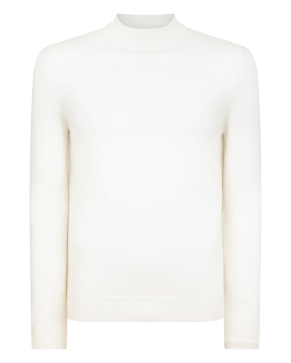 N.peal Men's Fine Gauge Cashmere Turtle Neck Sweater In New Ivory White