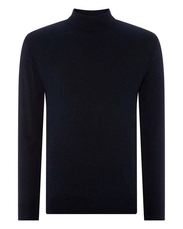 N.peal Men's Fine Gauge Cashmere Turtle Neck Sweater In Navy Blue
