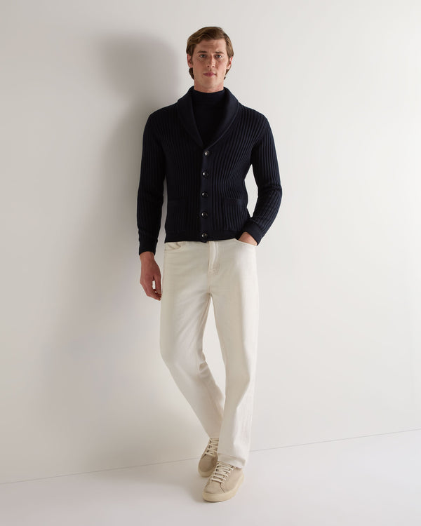 N.peal Men's Fine Gauge Cashmere Turtle Neck Sweater In Navy Blue