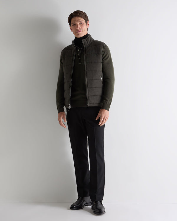 N.peal Men's Greenwich Cashmere Polo Shirt In Arabica Khaki Green