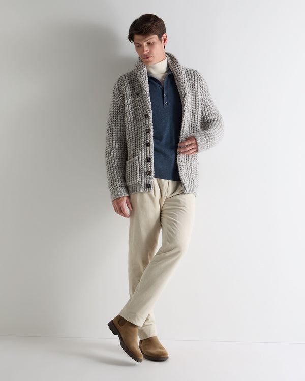 N.peal Men's Greenwich Cashmere Polo Shirt In Light Denim Blue