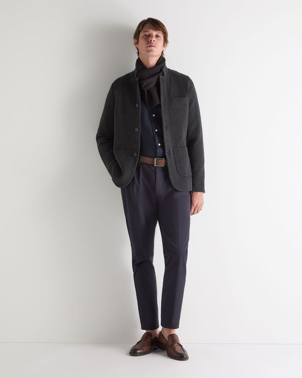 N.peal Men's Grosvenor Milano Cashmere Jacket In Deep Charcoal Grey