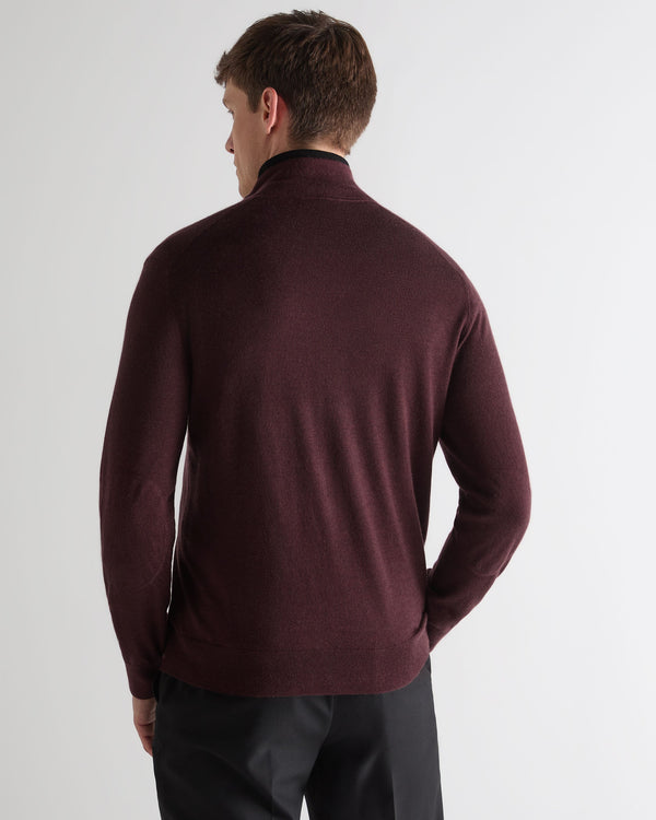 N.peal Men's Hyde Fine Gauge Cashmere Full Zip Sweater In Claret Red