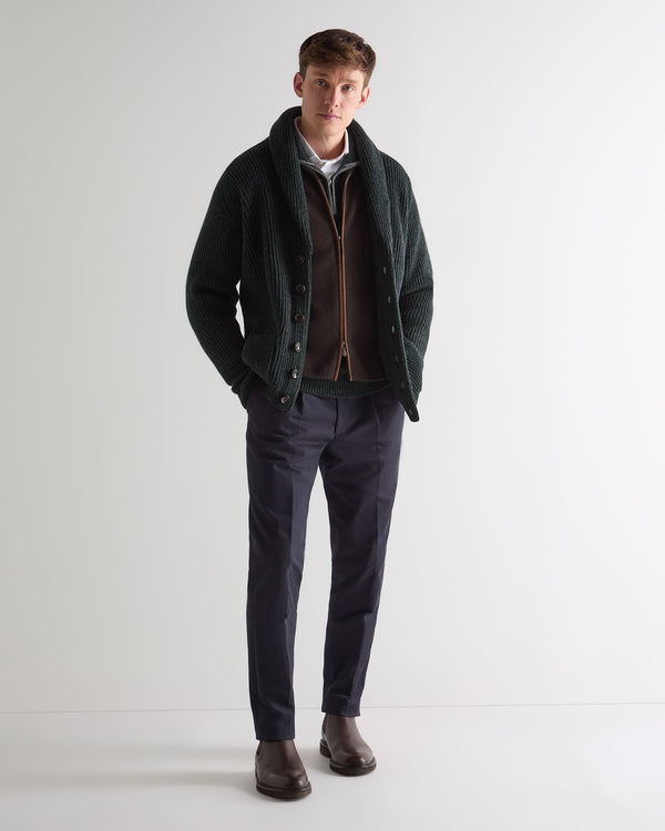 N.peal Men's Kensington Cashmere Cardigan In Green Melange