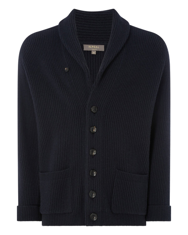 N.peal Men's Kensington Cashmere Cardigan In Navy Blue