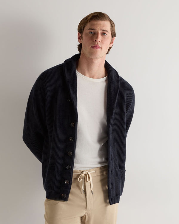 n.peal Men's Kensington Cashmere Cardigan In Navy Blue