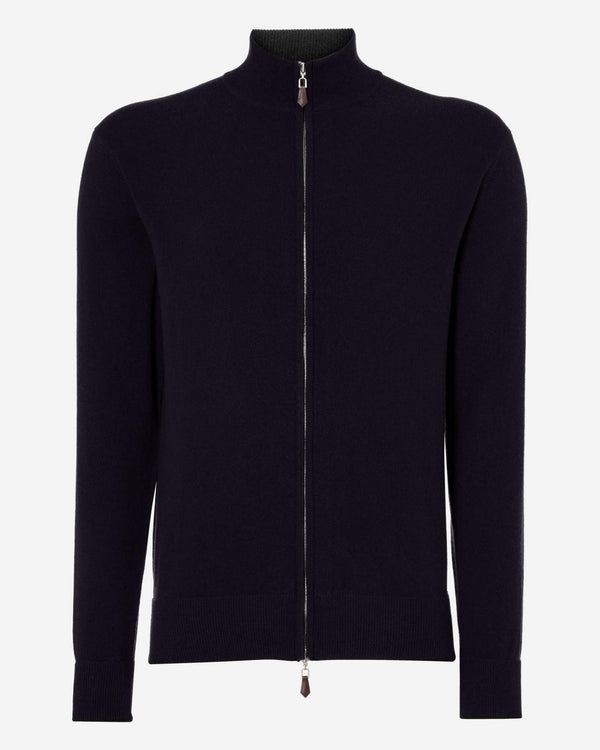N.peal Men's Knightsbridge Full Zip Cashmere Sweater In Navy Blue