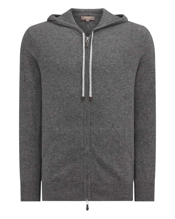 N.peal Men's Ladbroke Cashmere Hoodie In Elephant Grey