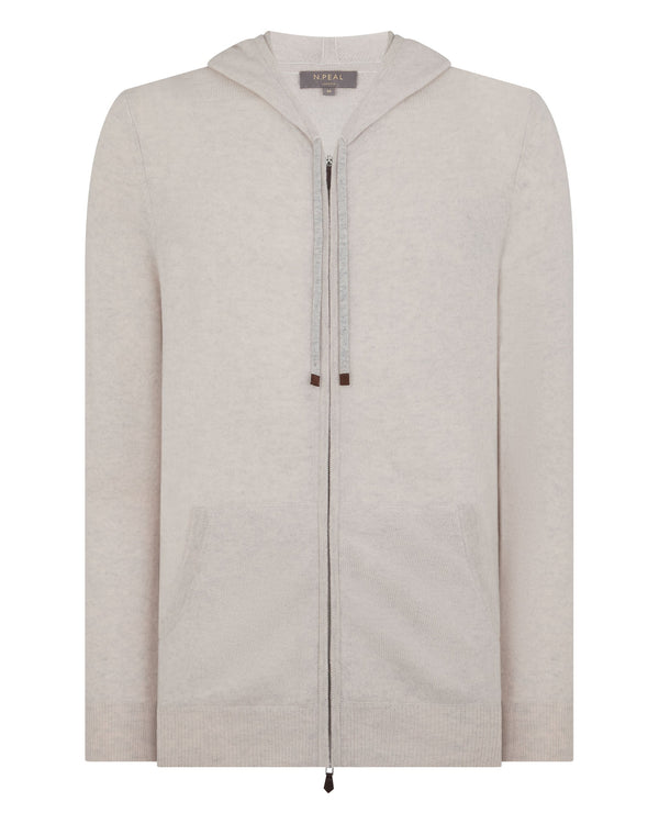 N.peal Men's Ladbroke Cashmere Hoodie In Pebble Grey