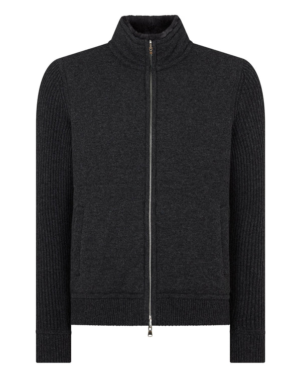 N.peal Men's Mall Padded Cashmere Jacket In Deep Charcoal Grey