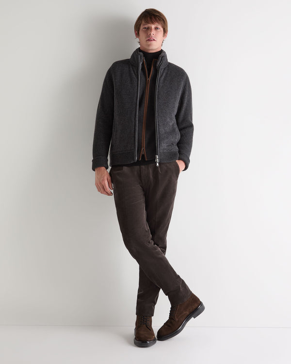 N.peal Men's Mall Padded Cashmere Jacket In Deep Charcoal Grey