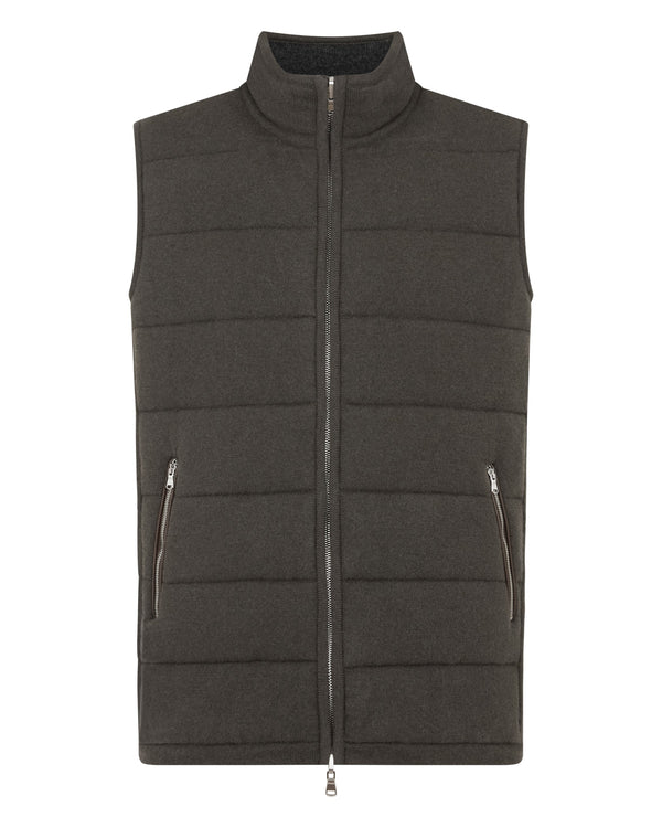 N.peal Men's Mall Reversible Cashmere Gilet In Arabica Khaki Green