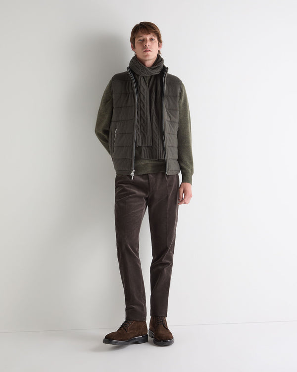 N.peal Men's Mall Reversible Cashmere Gilet In Arabica Khaki Green