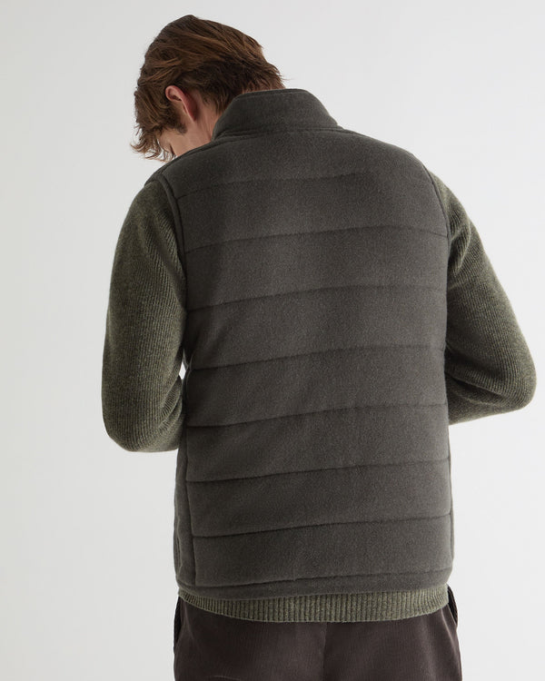 N.peal Men's Mall Reversible Cashmere Gilet In Arabica Khaki Green