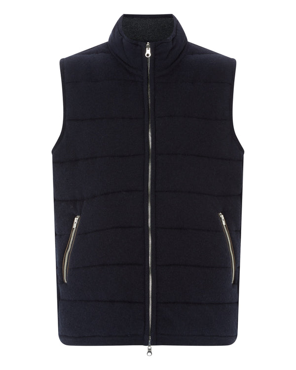 N.peal Men's Mall Reversible Cashmere Gilet In Navy Blue