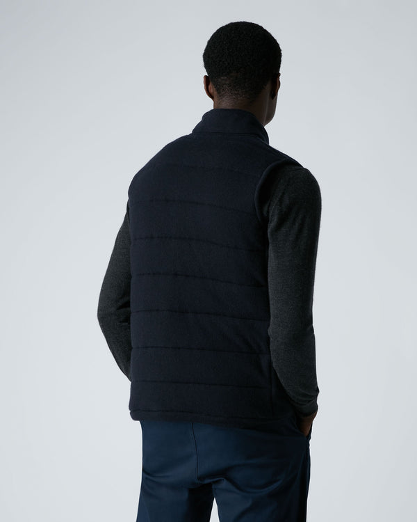 N.peal Men's Mall Reversible Cashmere Gilet In Navy Blue