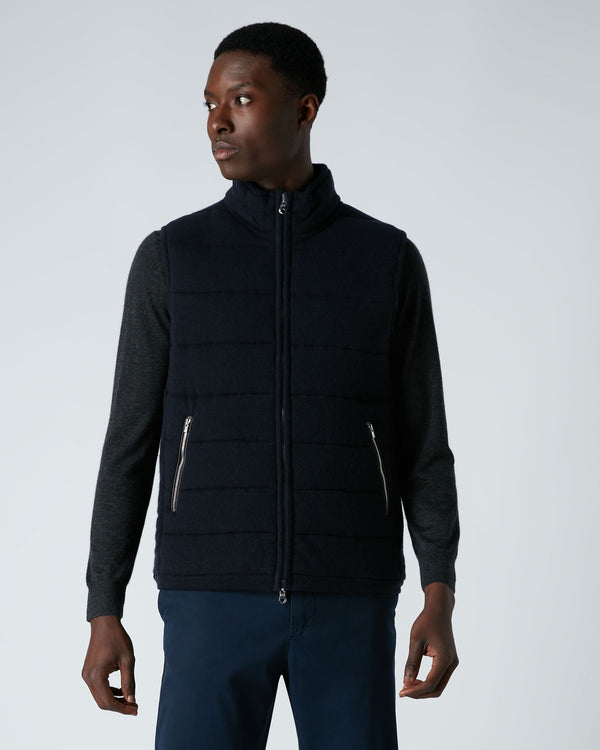 n.peal Men's Mall Reversible Cashmere Gilet In Navy Blue