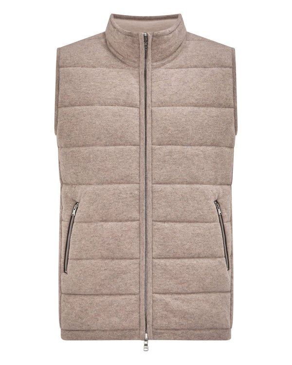 N.peal Men's Mall Reversible Cashmere Gilet In Oatmeal Brown