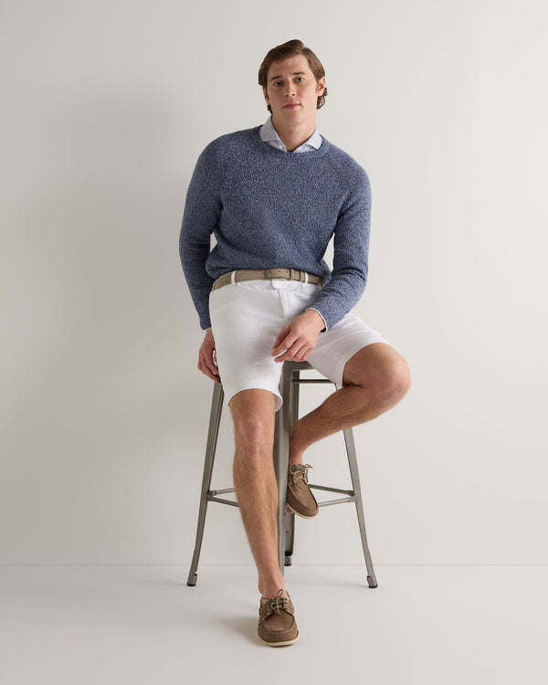 N.peal Men's Marl Cotton Cashmere Sweater In Blue Marl