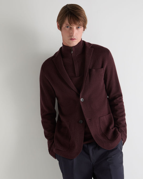 n.peal Men's Marlborough Fine Gauge Cashmere Jacket In Claret Red