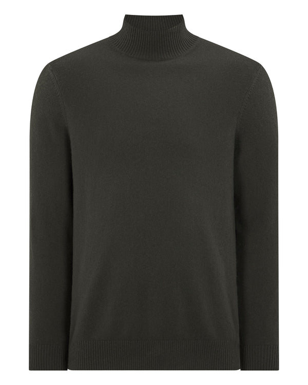 N.peal Men's Mayfair Turtle Neck Cashmere Sweater In Arabica Khaki Green