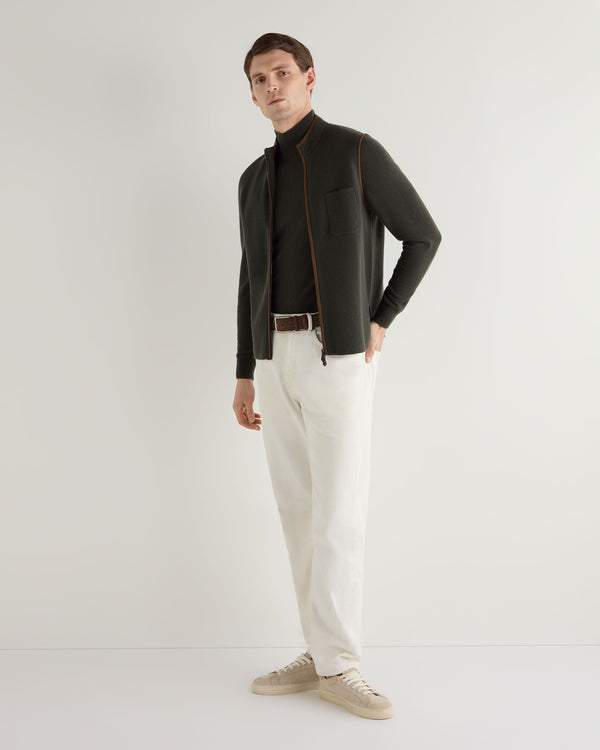 N.peal Men's Mayfair Turtle Neck Cashmere Sweater In Arabica Khaki Green