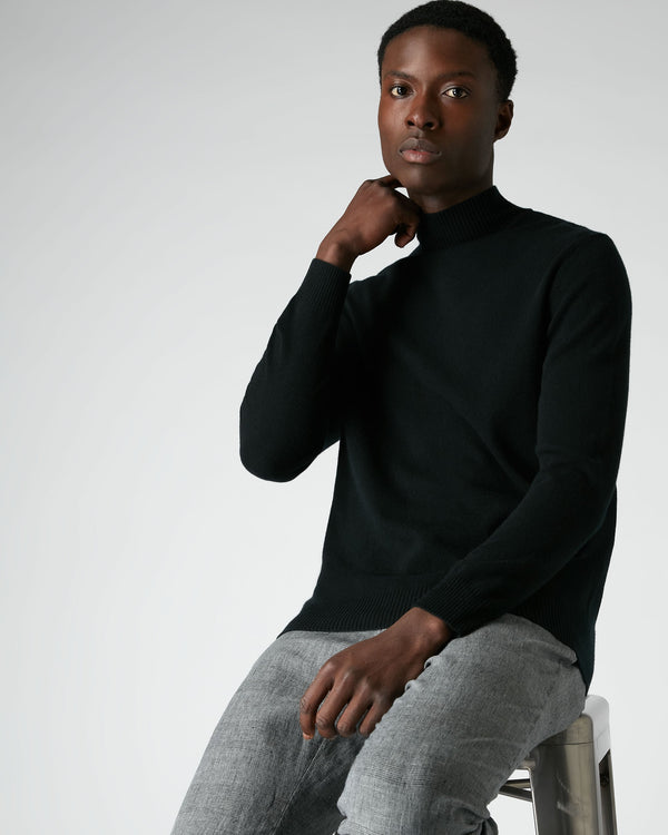 n.peal Men's Mayfair Turtle Neck Cashmere Sweater In Black